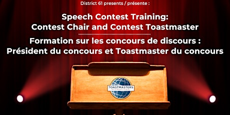 Contest Chair and Contest Toastmaster Workshop