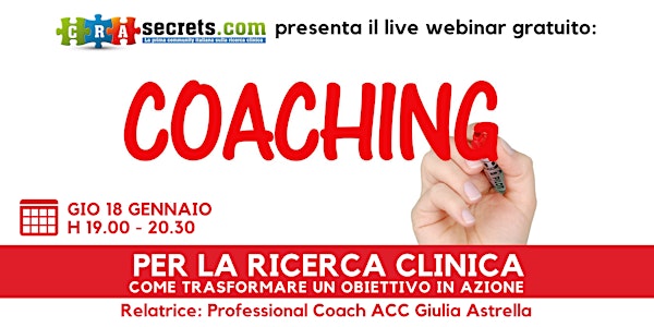 Webinar gratuito: il Coaching per la Ricerca Clinica