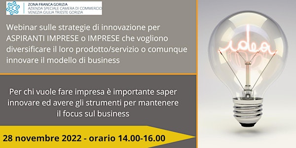 STRATEGIE DI INNOVAZIONE PER ASPIRANTI e NEO IMPRESE