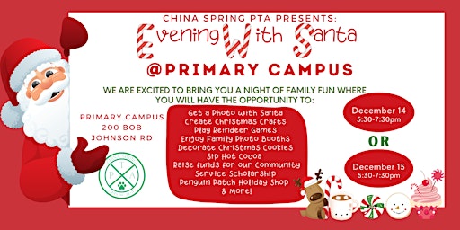 Evening With Santa at Primary Campus December 14