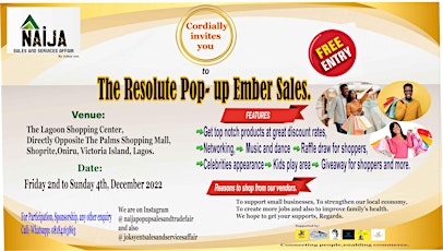 The Resolute Pop - Up  Ember Sales.