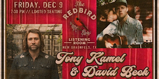 Tony Kamel & David Beck @ The Redbird - 7:30 pm