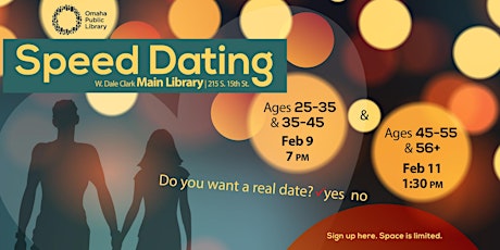 Speed Dating at Your Library 2018 - Sunday afternoon (Ages 45-55 & 56 & up) primary image