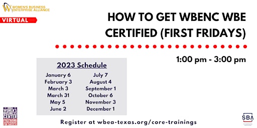 Image principale de 2023 How To Get WBENC WBE Certified - First Fridays