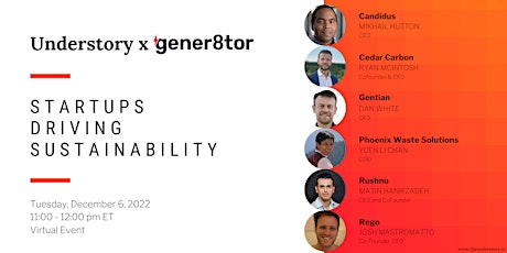 Understory x gener8tor: Startups Driving Sustainability Showcase