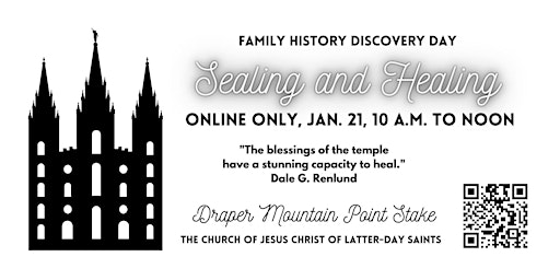 Family History Discovery Day: Sealing and Healing (Online Only)