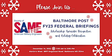 FY23 Federal Briefings, Scholarship Award Recognition & Holiday Celebration