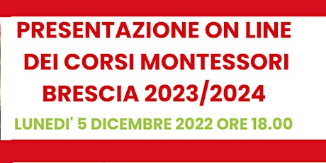 PRESENTAZIONE CORSI MONTESSORI BRESCIA 2023 2024