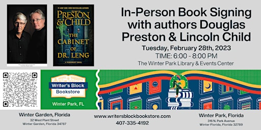 In Person Book Signing with authors Douglas Preston & Lincoln Child