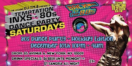 DJ TM.8's Temptation Saturday 80s HOLIDAY Dance Party @ DROM (Dec 10, 2022)