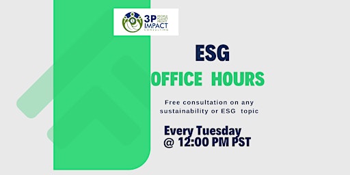 ESG Office Hours - Free consultation on any sustainability or ESG  topics