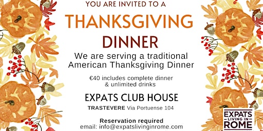 #RomeExpats International Thanksgiving Dinner | Club House