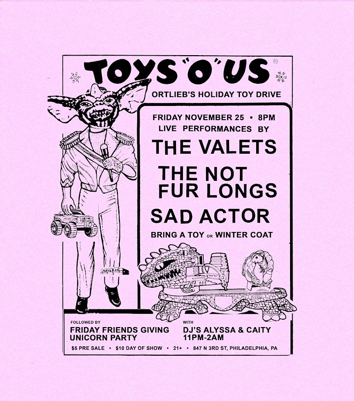 “Toys O Us” Holiday Toy Drive with The Valets, Not Fur Longs & Sad Actor image