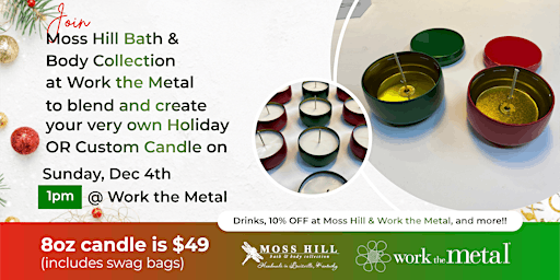 Holiday Candle Making Workshop with Moss Hill