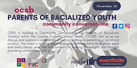 OCSB Parents' of Racialized Youth Community Conversations