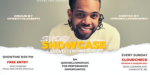 Uptown Inde presents The Sunday Showcase: 3 Artists: 1 Intimate Night