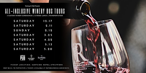 The Nutmeg & Oak All-Inclusive Winery Bus Tours