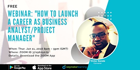 WEBINAR: HOW TO LAUNCH A CAREER AS BUSINESS ANALYST OR PROJECT MANAGER primary image