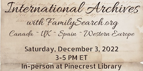 International Archives with FamilySearch.org