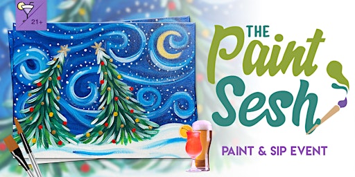 Paint and Sip in Riverside, CA – “Snowy Night” at Wicks Brewing Co.