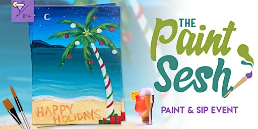 Paint and Sip in Riverside, CA – “Beachside Holidays” at Brooks Bar
