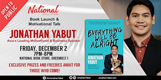 EVERYTHING WILL BE ALRIGHT BOOK LAUNCH by Jonathan Yabut (Free Entrance)
