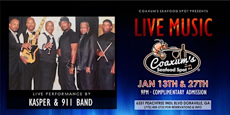 Live Music at COAXUM'S SEAFOOD SPOT feat Kasper & 911 primary image