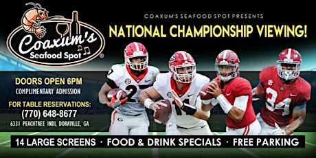 National Championship Viewing! Univ. of GA vs University of Alabama primary image