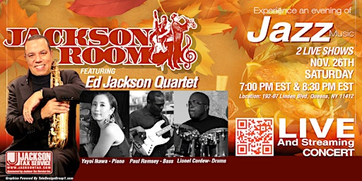 Ed Jackson Quartet Live Streaming Concert- Saturday, November 26