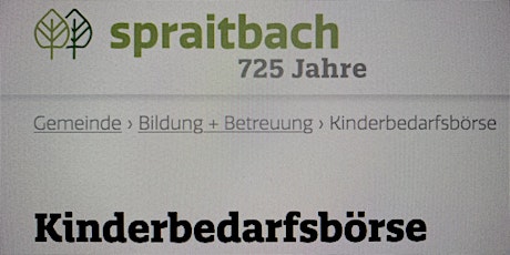 Kinderbedarfsbörse Spraitbach am 21.01.2023 / Anmeldung Helfer