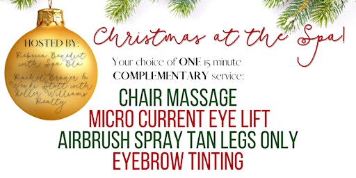 Christmas at the Spa! WENDESDAY DECEMBER 7TH!