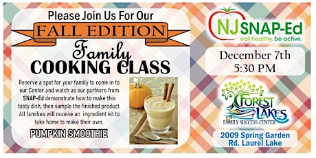 Fall Family Cooking Class - Pumpkin Smoothie