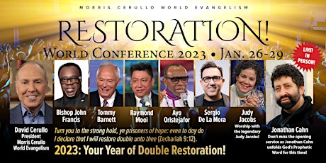 2023: YOUR YEAR OF RESTORATION WORLD CONFERENCE! - Local Registration