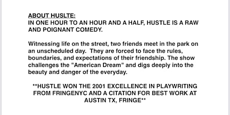 HUSTLE - a play by MICHAEL A STOCK - with JEROME BECK and MICHAEL A STOCK