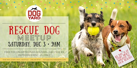 Rescue Dog Meetup at the Dog Yard Bar in Ballard - Saturday, December 3