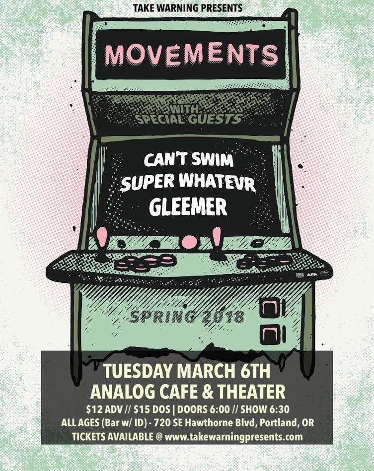 MOVEMENTS, Can’t Swim, Super Whatever, Gleemer