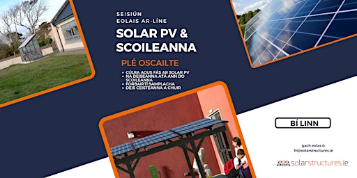 Solar PV agus Scoileanna - Seisiún Eolais ar-líne i nGaeilge