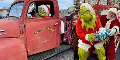 Meet Santa, The Grinch and Photos in the Back of a 1941 F1 Red Truck