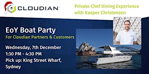 EoY CLOUDIAN Partners & Customers  BOAT Party with Chef Kasper Christensen