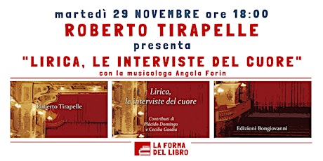 ROBERTO TIRAPELLE presenta "LIRICA. LE INTERVISTE DEL CUORE"