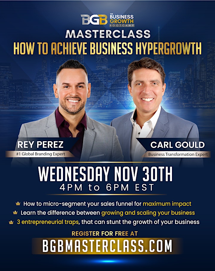 Business Growth Bootcamp VIRTUAL MASTERCLASS Industry EXPERT SPEAKER Series image