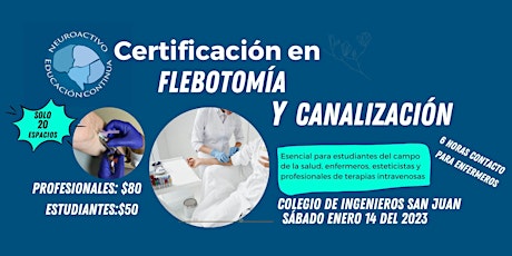 Certificación de Flebotomía y Canalización (San Juan)