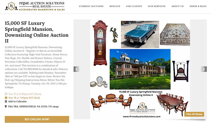 15,000 SF Luxury Springfield Mansion, Downsizing Online Auction II image