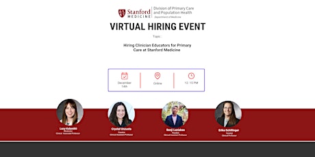 Virtual Hiring Event Primary Care at Stanford