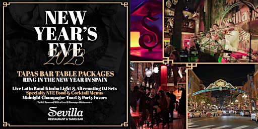 New Year's Eve Tapas Bar Table Package at Cafe Sevilla of San Diego