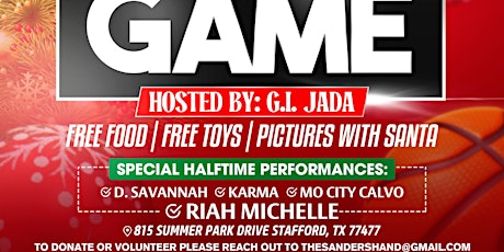 Sanders Hand Charity Toy Giveaway Basketball Game