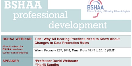 BSHAA Webinar Series-Why All Hearing Practices Need to Know About Changes to Data Protection Rules primary image
