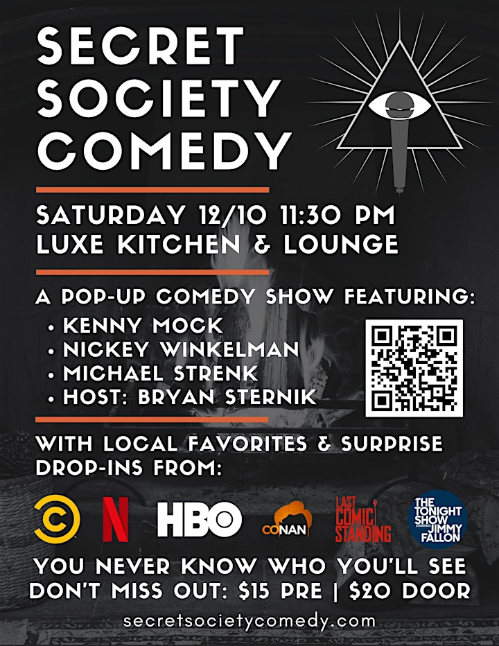 Secret Society Comedy At Luxe Kitchen image