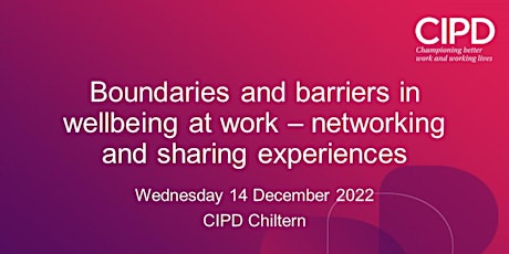 Boundaries&barriers in wellbeing at work - networking&sharing experiences