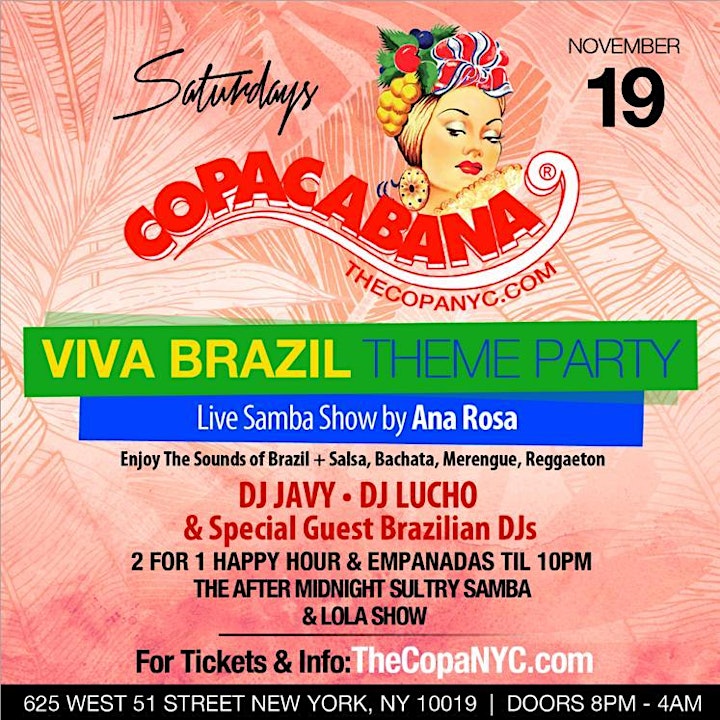 The Copacabana Saturdays Viva Brazil Theme Party image